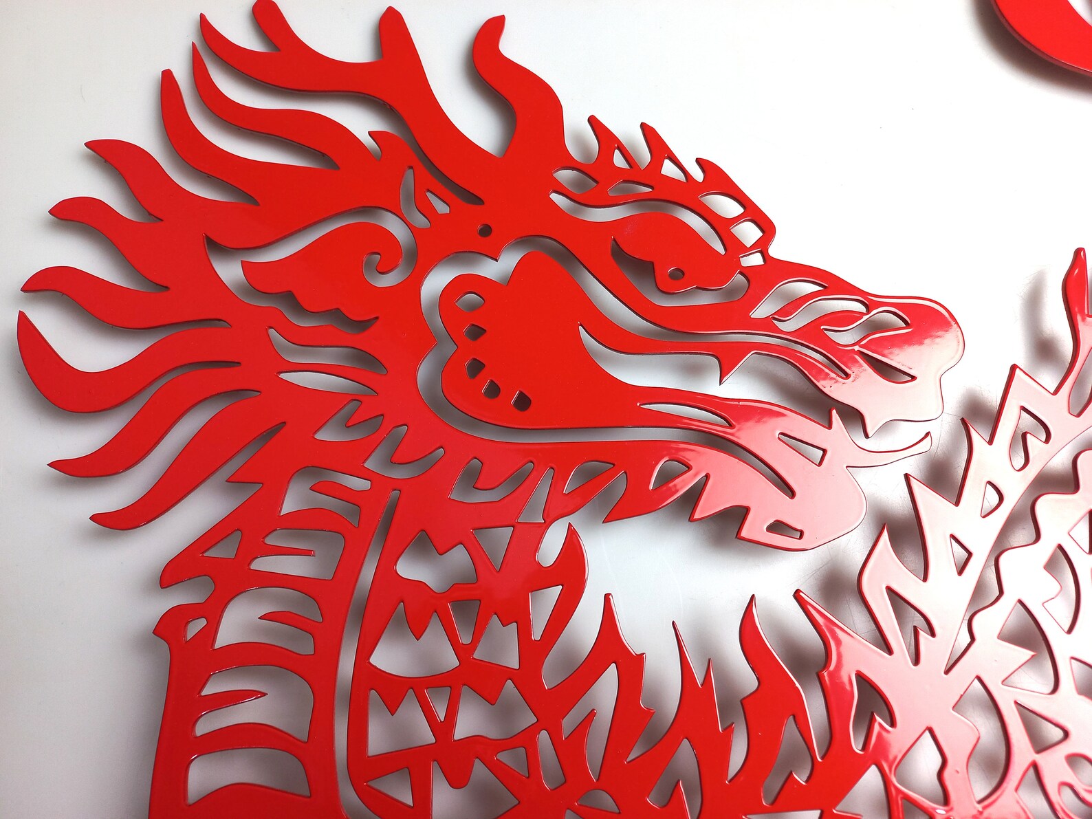 CHINESE RED DRAGON Metal Wall Art Chinese Dragon Feng Shui Etsy