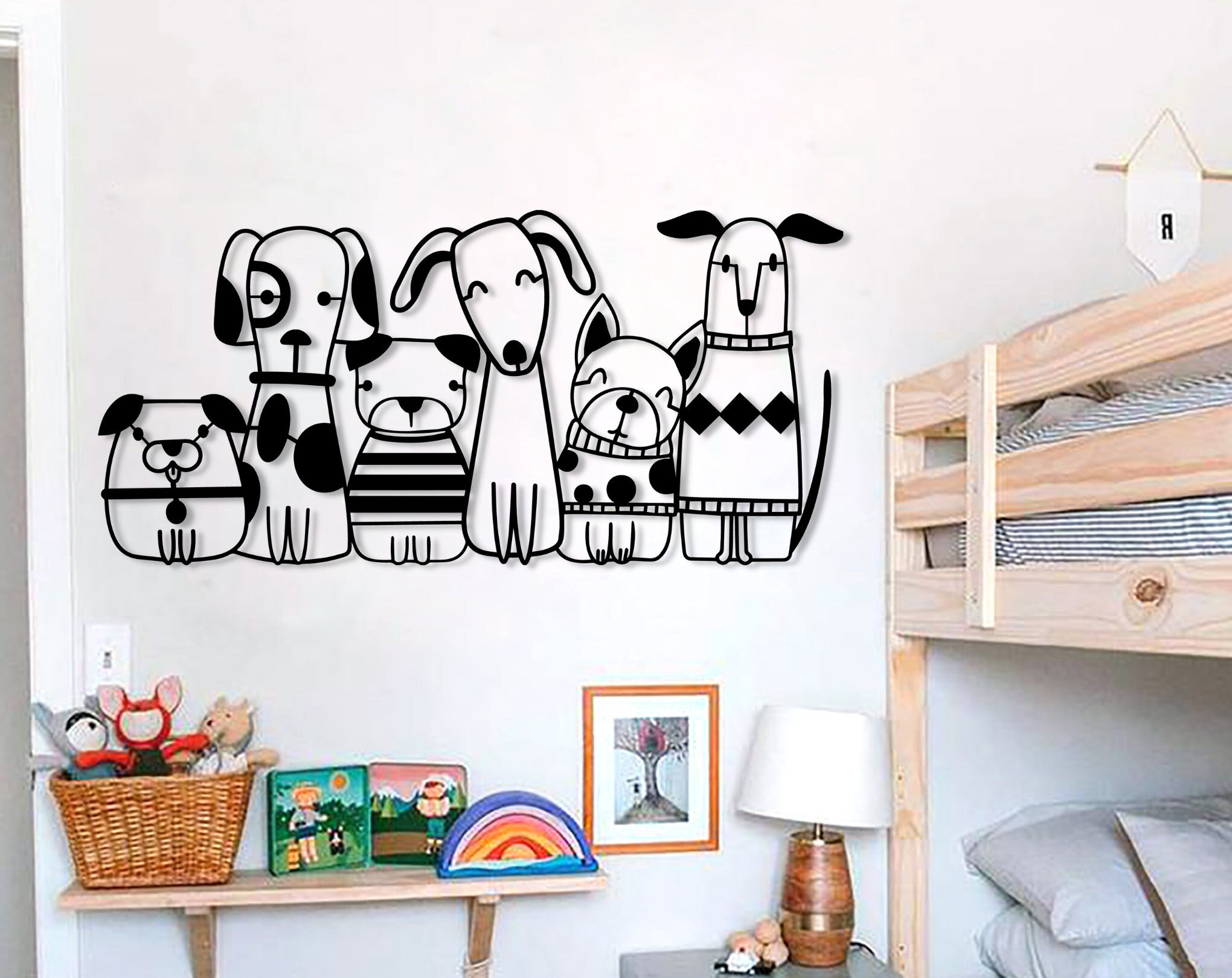 Cute Dogs Metal Wall Art Charming Dog Decor Sign for Pet Lovers & Home Decoration, Dog Metal Wall Art