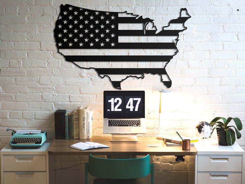 USA METAL MAP America Map Big Metal Map Wall Hangings Wall Etsy