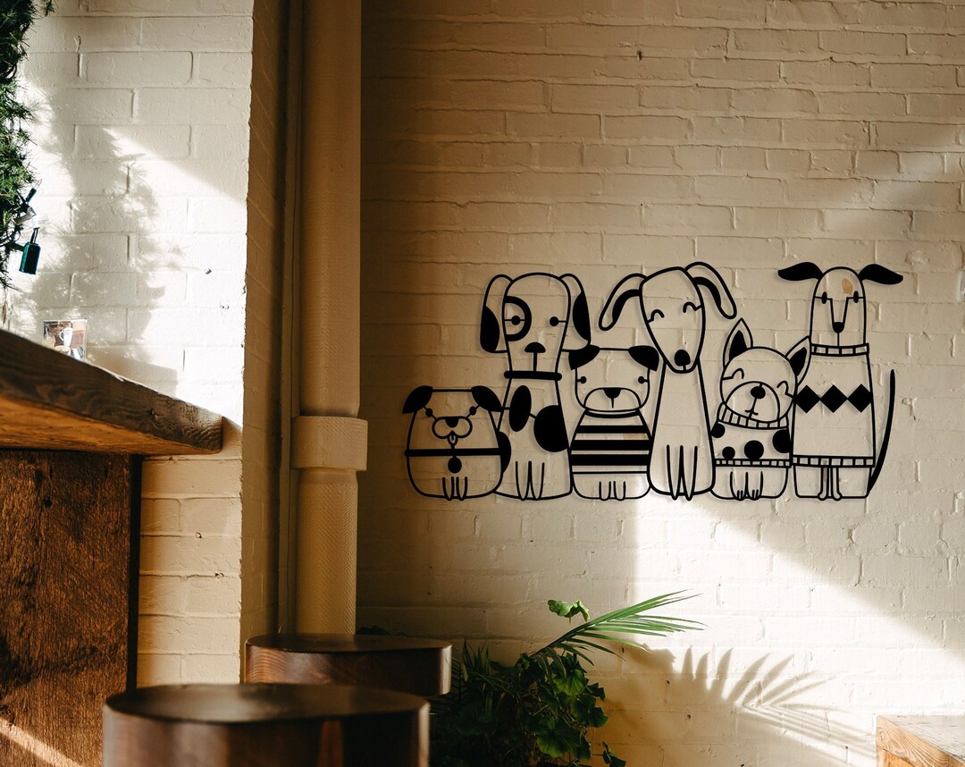 XL DOGS Metal Wall Art Dog Lover Art Cute Dog Wall Hangings Etsy