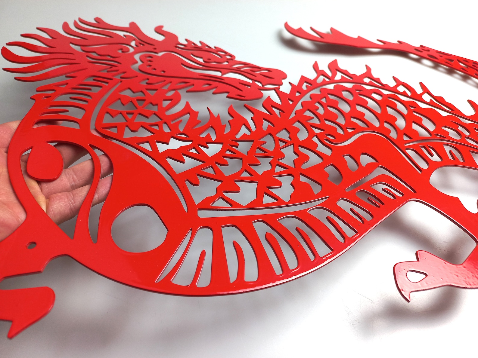 CHINESE RED DRAGON Metal Wall Art Chinese Dragon Feng Shui Etsy