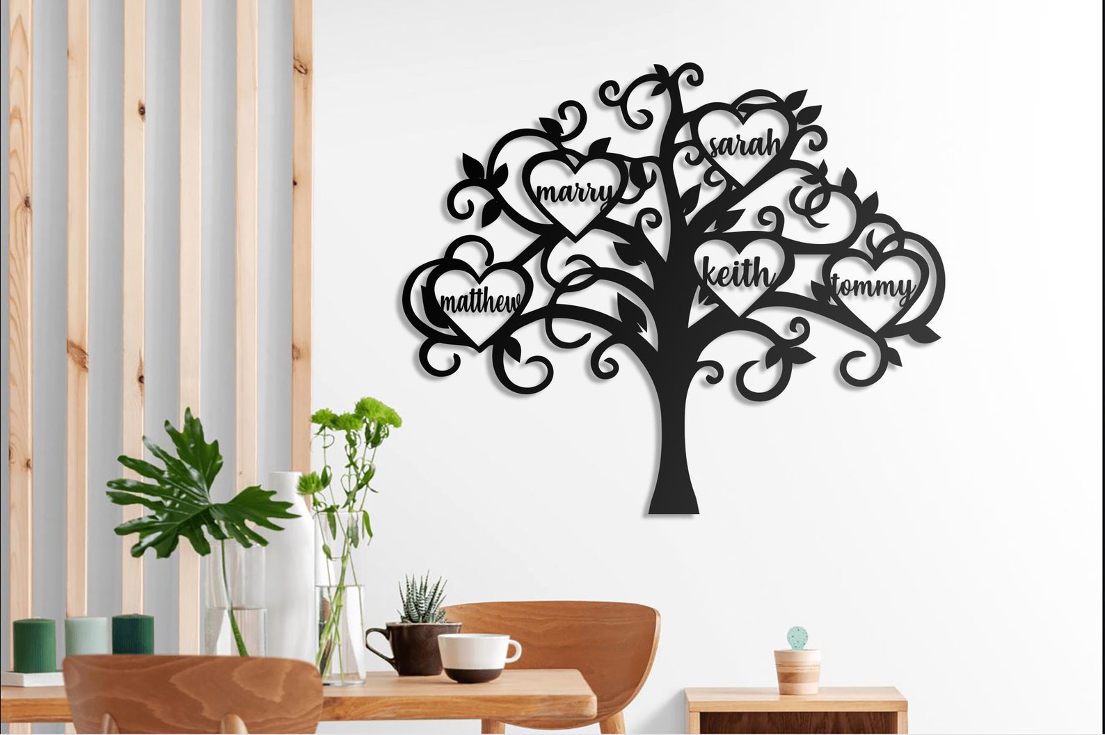 FAMILY TREE Metal Wall Art Customize Family Sign | Etsy