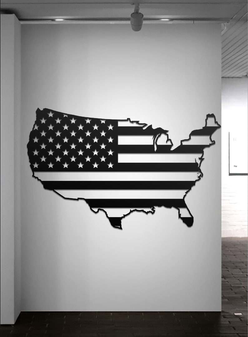 USA METAL MAP America Map Big Metal Map Wall Hangings Wall Etsy