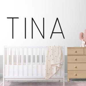 Placa de nome personalizada para berçário, texto personalizado para berçário, logotipos e letras para decoração interna e externa, placa de metal para área externa, placa de endereço, placa de nome de bebê