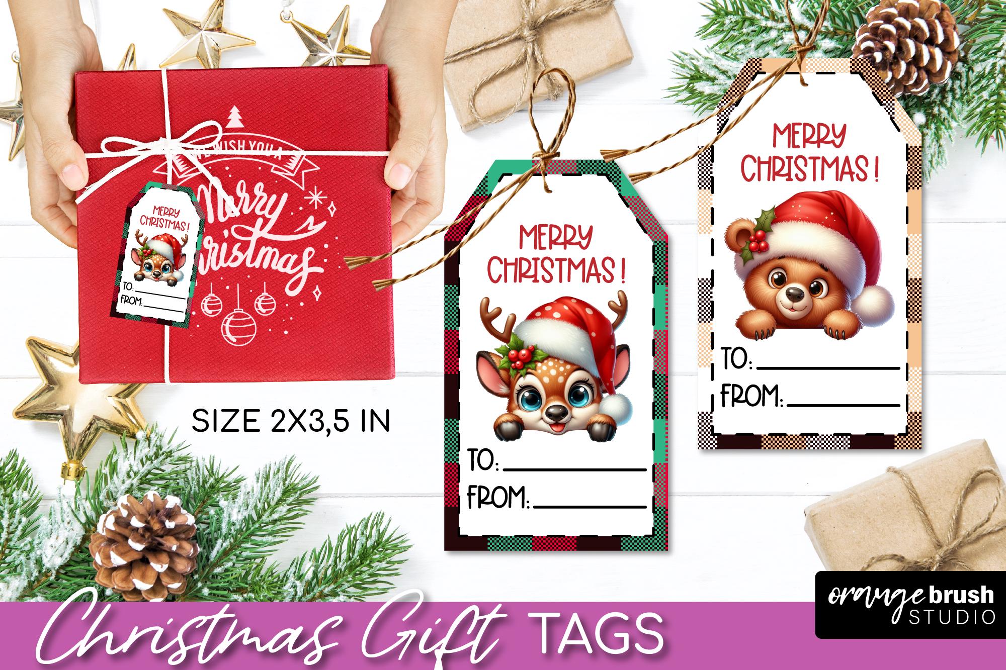 Christmas Printable Gift Tags - Cute Animals Tags for Kids Present From ...