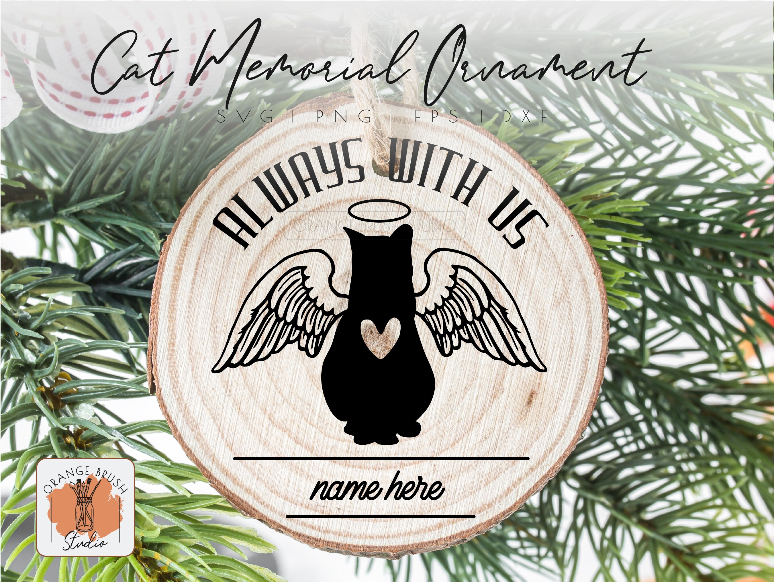 Cat Memorial SVG Angel Cat Ornament SVG Cricut Round Etsy Canada