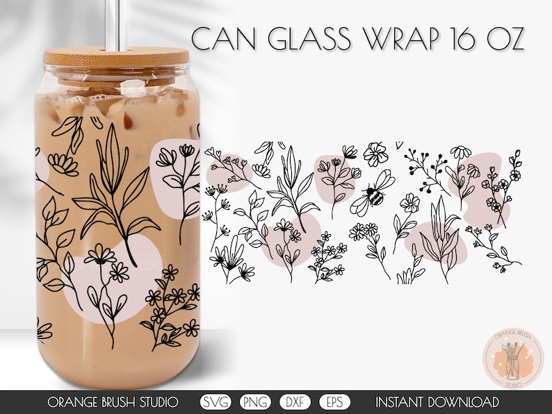 Summer Wildflowers SVG Can Glass Wrap Beer Coffee 16 Oz DIY

Download this Can Glass Wrap to create your own custom Glass Cans or Tumblers! Glass Wrap SVG is compatible with Cricut and Silhouette Cutting Machines.