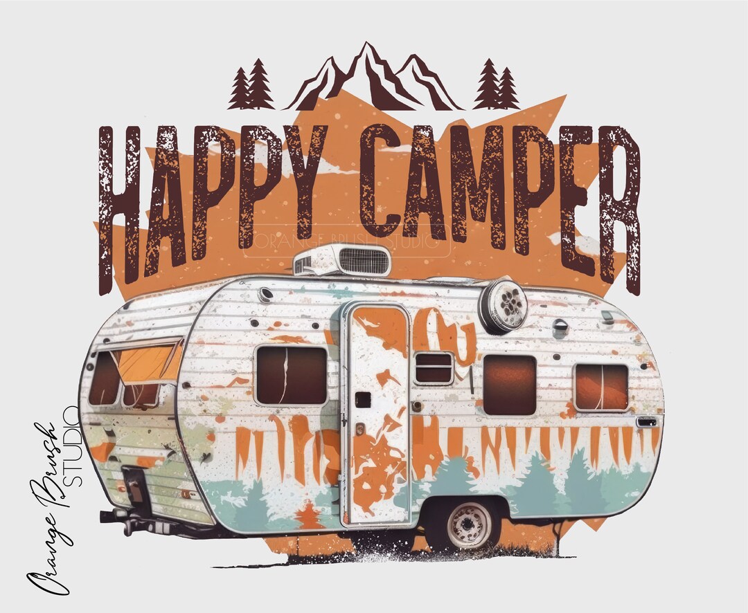 Happy Camper PNG Summer Camping Sublimation Design Camping - Etsy