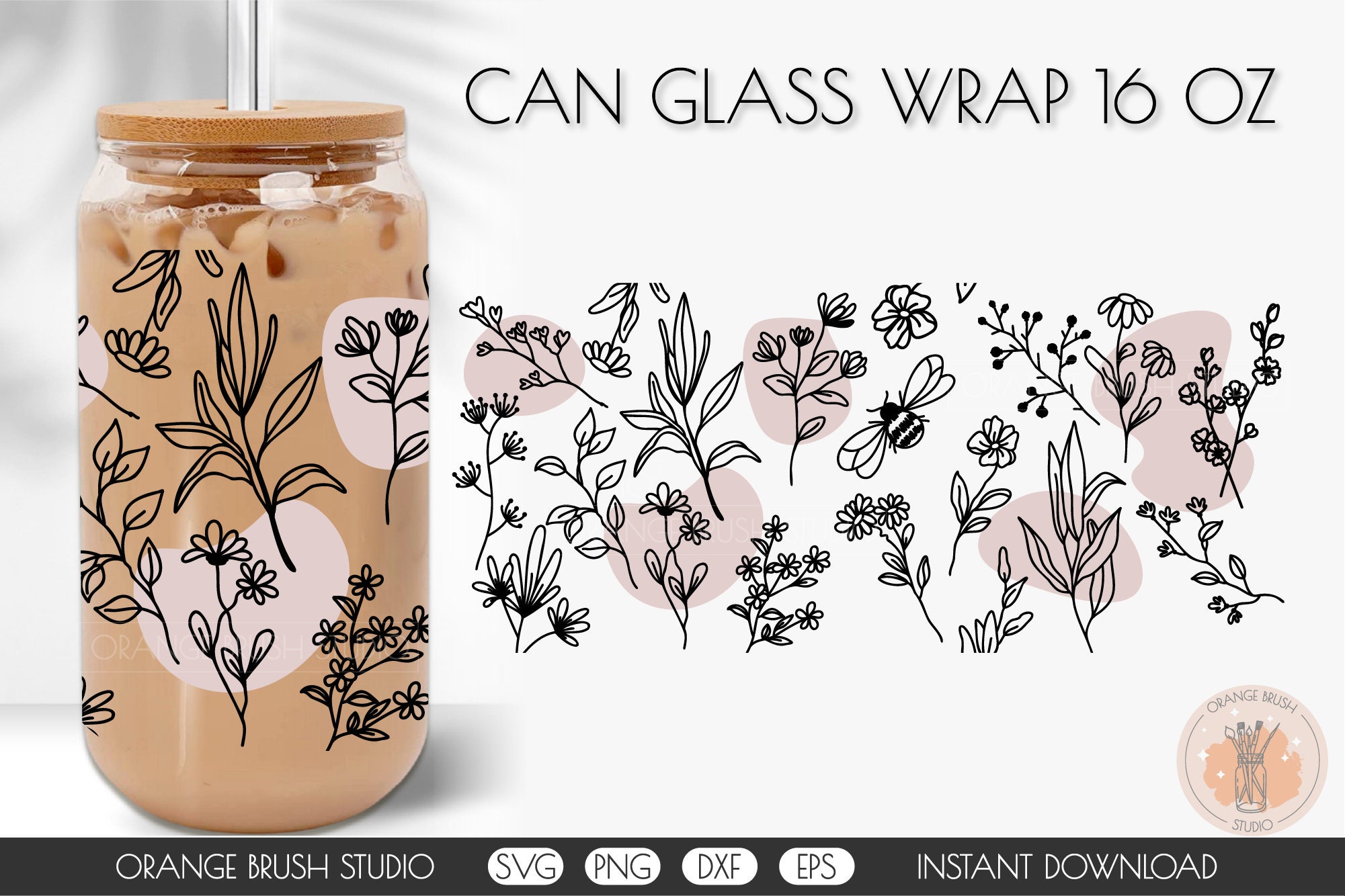 Floral Boho 2 - 16 oz. Glass Tumbler – HDesigns