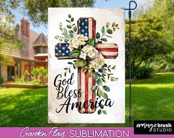 God Bless America Garden Flag png-ontwerp, 4 juli Independence Day-sublimatie. Welkomstbord Amerikaanse vlag, png-bestand: digitale download