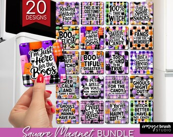 Sarcastic Halloween Magnet Sublimation Bundle. Funny Quotes Fridge Magnet Designs, Adult Humor Magnet PNG Bundle - Digital Download