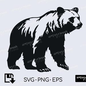 Bear SVG, Bear Silhouette Cut File Perfeito para Cricut, Camping SVG Png Dxf Files | Uso Comercial | Download Digital