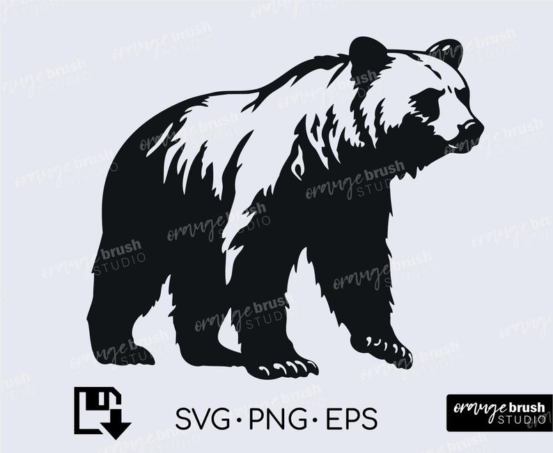 Bear SVG, Bear Silhouette Cut File Perfect for Cricut, Camping SVG Png Dxf Files | Commercuial Use |  Digital Download
