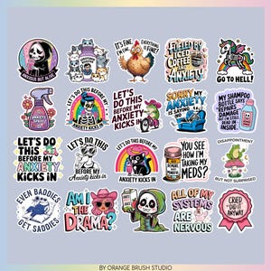 Funny Sarcastic Printable Stickers PNG Bundle. Sarcastic Quotes PNG Stickers, Adult Humor Sassy Print Then Cut Stickers - Digital Download