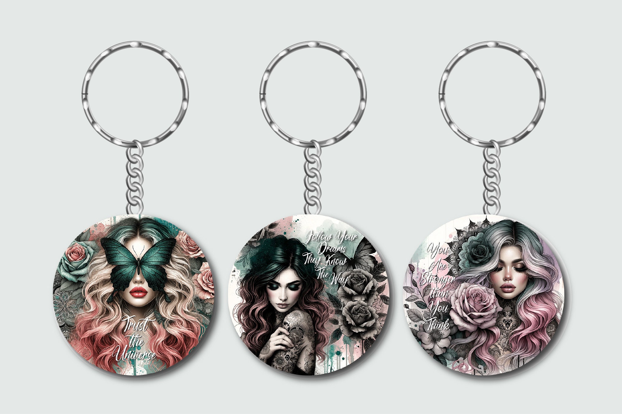 Daily Affirmations Keychain - Keychain Sublimation Bundle. Motivational ...