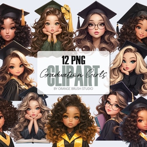 Paquete PNG de chica graduada, sublimación para estudiantes de último año de 2024. Clipart de graduación PNG, Graduación universitaria PNG, Clipart digital - Descarga instantánea