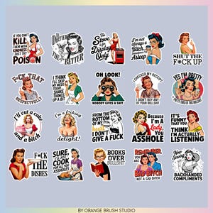 Funny Sarcastic Printable Stickers PNG Bundle. Sarcastic Quotes PNG Stickers, Adult Humor Sassy Print Then Cut Stickers - Digital Download