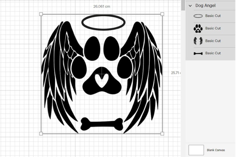 Dog Paw Christmas Memorial Ornament SVG Dog Angel Wings Cut Etsy