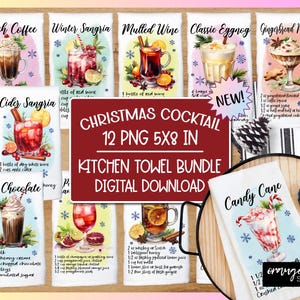Cocktail Christmas Tea Towel Cocktail Christmas Tea Towel