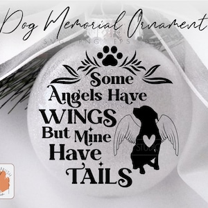 Angel Dog Memorial Christmas Ornament gesneden SVG-bestand, in liefdevolle herinnering aan hond, huisdier Memorial ronde ornament, huisdier verlies SVG-digitale download