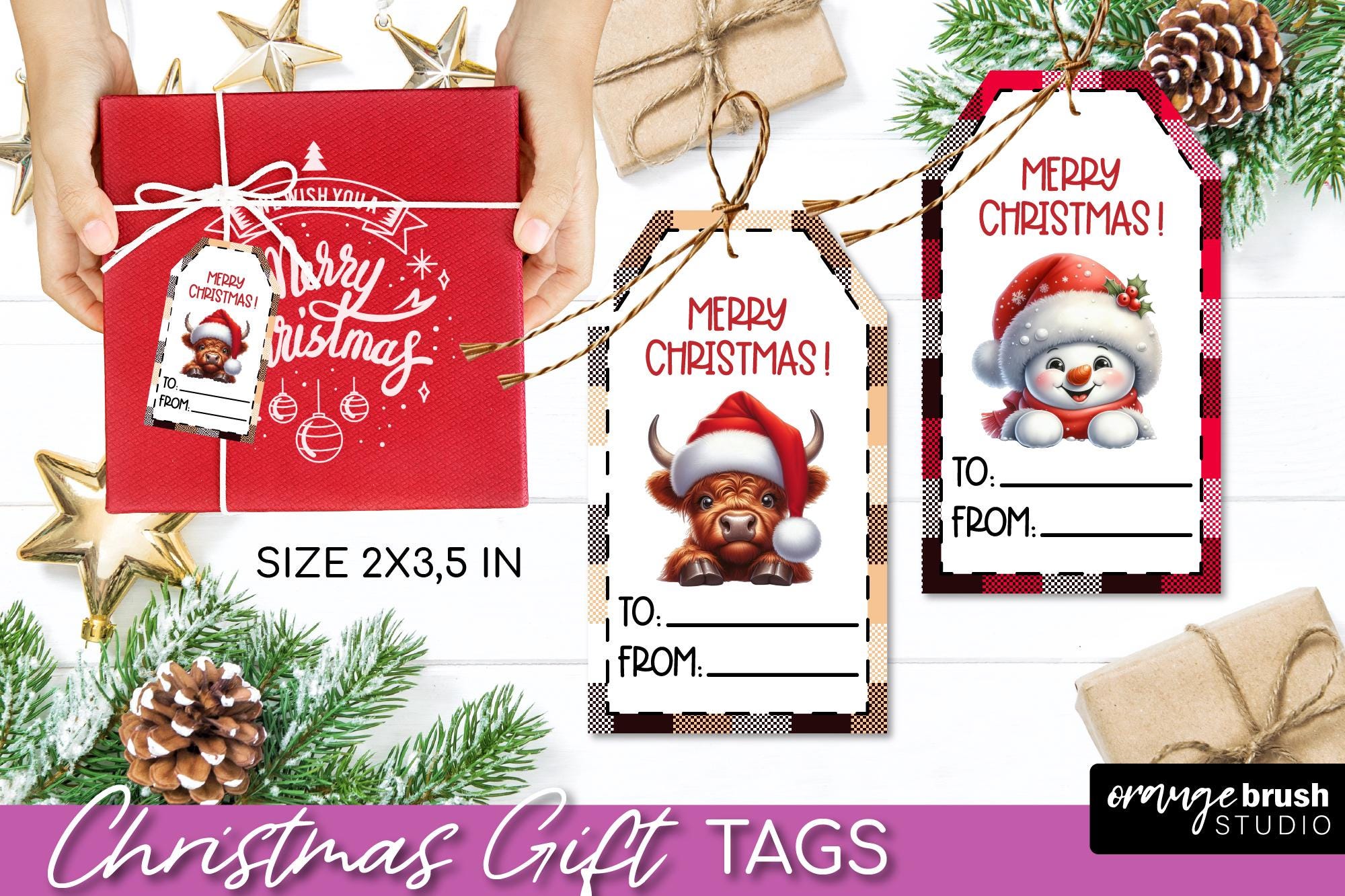 Christmas Printable Gift Tags - Cute Animals Tags for Kids Present From ...