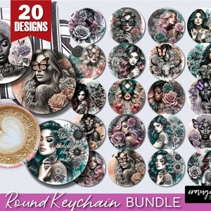 Daily Affirmations Round Coaster Bundle, Self Love Car Coaster Sublimation, Inspirational Quotes PNG Designs for Crafts - Digital Download