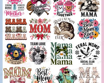 Mama PNG Bundle, Mother's Day PNG Sublimation, Floral Mom PNG, Motherhood Coquette Bow Trendy Designs For Crafts, Best Mom, Digital Download