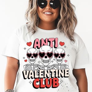 Anti Valentine Club PNG Sublimation - Retro Valentine&#39;s Day Funny Design, Valentine Skeleton Trendy Shirt PNG for Crafts - Digital Download