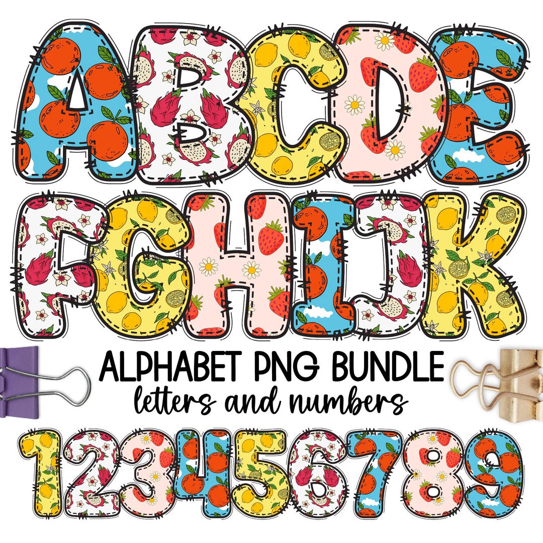 Summer Fruit Letters Clipart, Berry Alphabet PNG Bundle, Letters and ...