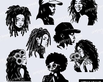 Black Women SVG Bundle | African American Woman SVG For Cricut | Black Girl SVG | Melanin Svg Png Dxf | Commercial Use | Digital Download