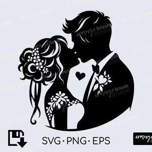 Hochzeit SVG, Braut und Bräutigam SVG PNG für Cricut, Mr and Mrs Hochzeit Silhouetten - Mann und Frau Svpng Png für Handwerk - Digital Download