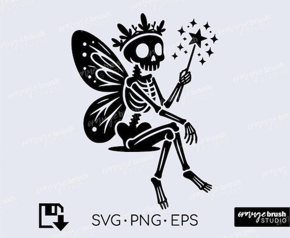 Funny Skeleton SVG, Skeleton SVG, Perfect for Cricut, Fairy Skeleton Halloween PNG file Commercial Use - Digital Download