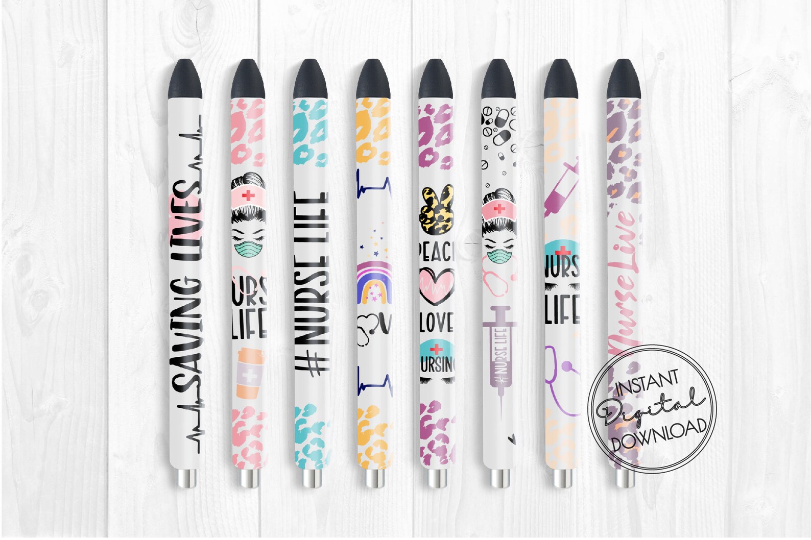 Pen Wrap Nurse SVG Bundle. 8 SVG Waterslides for Epoxy Pen. Etsy