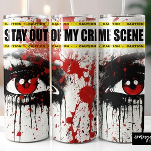 True Crime Tumbler Wrap PNG, Halloween Skinny Tumbler Sublimation Design, True Crime Junkie Halloween Murder Show PNG - Digital Download