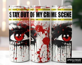 True Crime Tumbler Wrap PNG, Halloween Skinny Tumbler Sublimation Design, True Crime Junkie Halloween Murder Show PNG - Digital Download