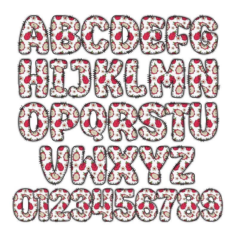 Summer Fruit Letters Clipart, Berry Alphabet PNG Bundle, Letters and ...