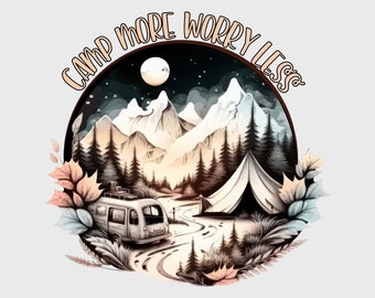 Camping Sublimation Design | Happy Camper Png, Camp Life Quote, Camping Shirt Design PNG, Summer Camp -  Digital Download