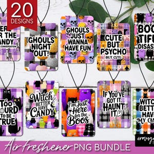 Sarcastic Halloween Air Freshener Sublimation Bundle. Funny Quotes Car Freshener PNG Designs, Adult Humor PNG Templates - Digital Download