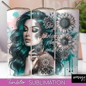 Affirmation 20 Oz Skinny Tumbler Wrap PNG, Motivational Tumbler Sublimation Design. Self Love Inspiration PNG Design - Digital Download
