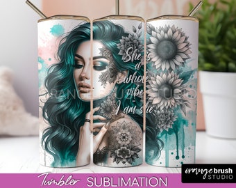 Affirmation 20 Oz Skinny Tumbler Wrap PNG, Motivational Tumbler Sublimation Design. Self Love Inspiration PNG Design - Digital Download