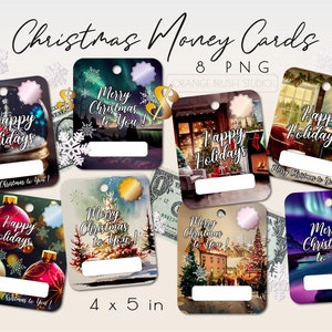 Money Card Bundle Merry Christmas Card Holder PNG Designs, Stampabile Money Card 8 Png, Lip Balm Card, Gift Money Card - DOWNLOAD DIGITALE