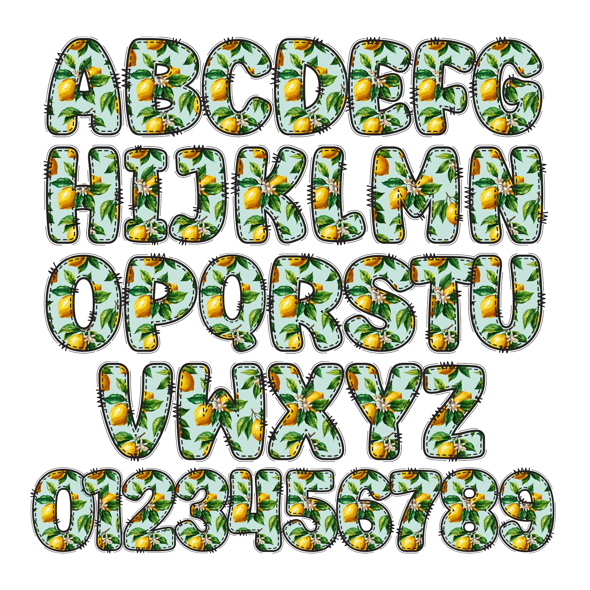 Fruit Letters Clipart, Summer Alphabet PNG Bundle, Letters and Numbers ...