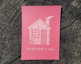 Hand Illustrated Cabin | Art Print | Thick Recycled Cardstock | Color