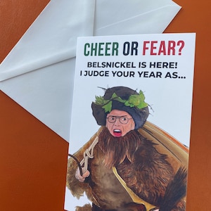 ¿Alegría o miedo? ¡Belsnickel está aquí! Juzgo tu año como... / The Office US / Tarjeta de Navidad