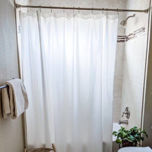 Hemp Organic Cotton Shower Curtain Natural Linen Liner