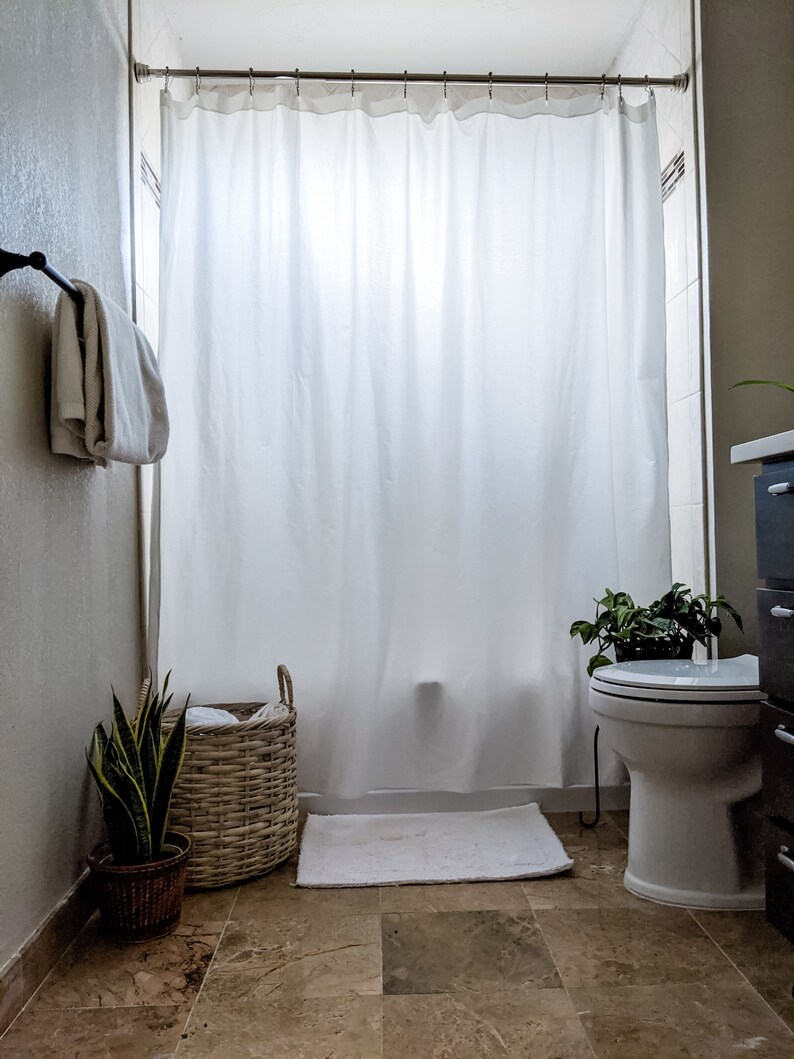 Hemp Organic Cotton Shower Curtain Natural Linen Liner Etsy