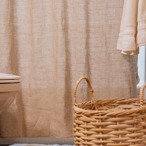 100% Natural Hemp Linen Shower Curtain Liner - Etsy