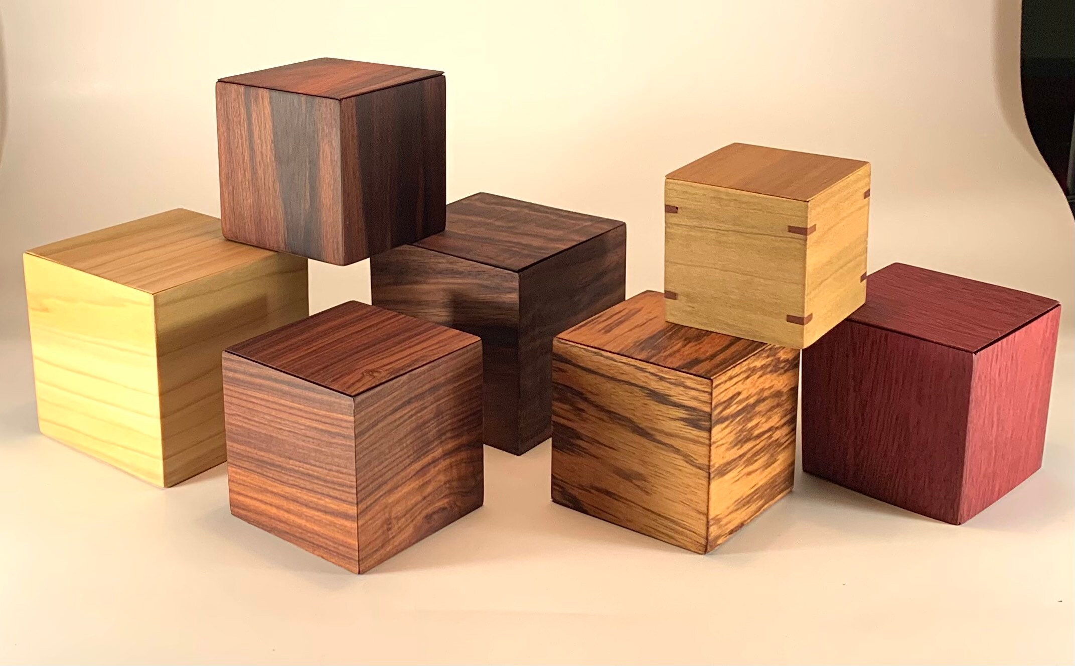 Caja de cubo de madera de cebra | Etsy