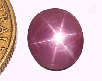 Cabujón de rubí estrella natural: piedra preciosa suelta de rubí estrella ovalada de 7,70 quilates, piedra preciosa curativa, rubí, piedra natal de julio, para anillos.