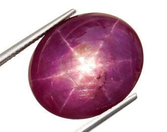 Top Quality 27 Ct Natural Star Ruby — 6-Ray Asterism Oval Cabochon, Unheated & Untreated — Collector’s Gem for Jewellery  Healing
